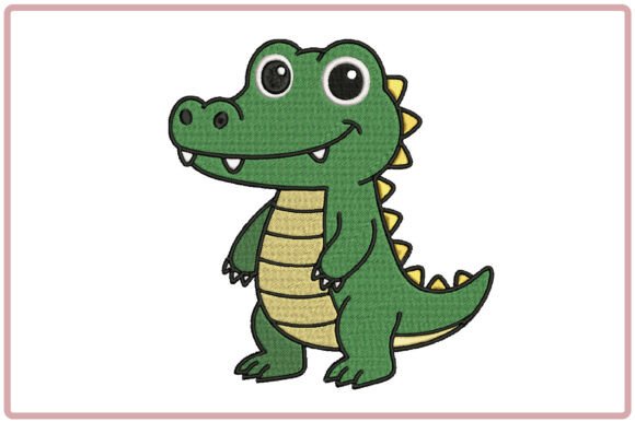 Cute Crocodile Embroidery Design for Personalized Gifts