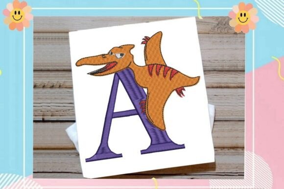 Dinosaur Monogram A: Prehistoric Charm for Handmade Gifts