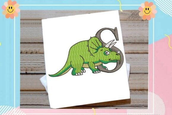 Dinosaur Monogram Alphabet Letter S Embroidery Design Review